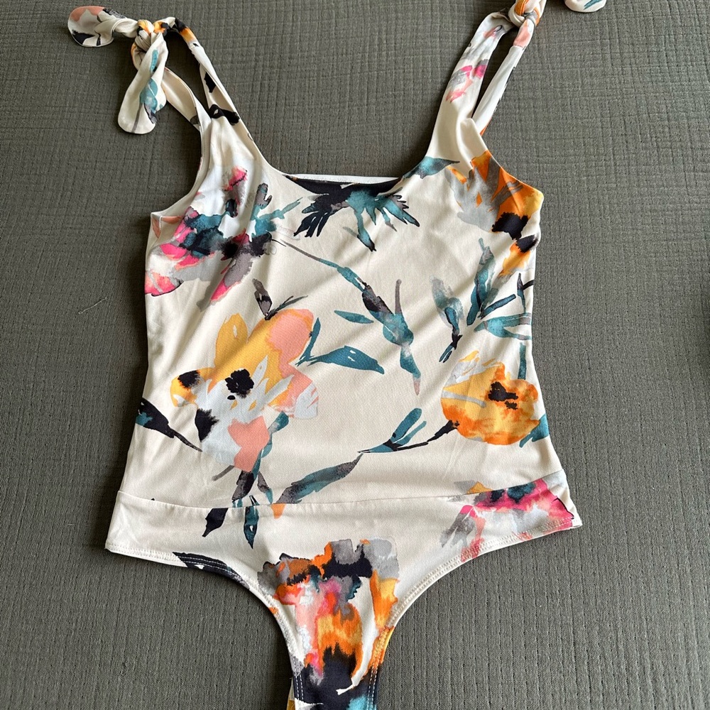 BCBG Generation tied shoulder bodysuit